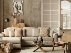 Best Sale Beliani 4-Istuttava Kulmasohva Kangas Oikeak. Beige Oslo