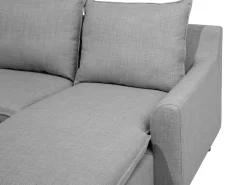 Online Beliani 4-Istuttava Kulmasohva Kangas Kaannettava Vaaleanharmaa Elvenes