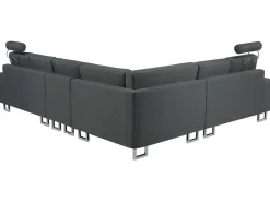 Sohvat<Beliani 6-Istuttava Kulmasohva Kangas Oikeak. Tummanharmaa Stockholm