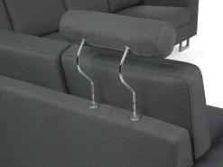 Sohvat<Beliani 6-Istuttava Kulmasohva Kangas Oikeak. Tummanharmaa Stockholm