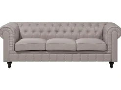 Outlet Beliani 6-Istuttava Kulmasohva Kangas Vasenk. Beige Chesterfield