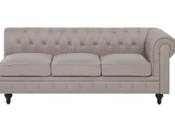 Outlet Beliani 6-Istuttava Kulmasohva Kangas Vasenk. Beige Chesterfield