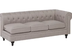 Outlet Beliani 6-Istuttava Kulmasohva Kangas Vasenk. Beige Chesterfield