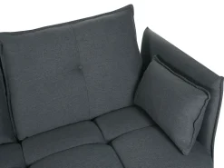 Outlet Beliani 4-Istuttava Kulmasohva Kangas Oikeak. Grafiitinharmaa Tomra