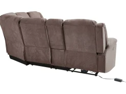 Sohvat<Beliani 5-Istuttava Kulmasohva Kangas Sahkosaadettava Usb-Portti Ruskeanharmaa Rokke