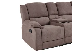 Sohvat<Beliani 5-Istuttava Kulmasohva Kangas Sahkosaadettava Usb-Portti Ruskeanharmaa Rokke