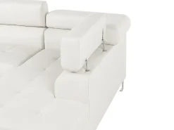 Online Beliani 5-Istuttava Kulmasohva Keinonahka Vasenk. Valkoinen Norrea