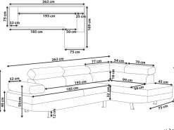 Online Beliani 5-Istuttava Kulmasohva Keinonahka Vasenk. Valkoinen Norrea