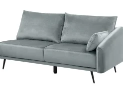 Sohvat<Beliani 3-Istuttava Kulmasohva Led-Valoilla Sametti Oikeak. Harmaa Varde