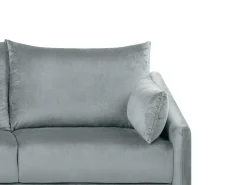 Sohvat<Beliani 3-Istuttava Kulmasohva Led-Valoilla Sametti Oikeak. Harmaa Varde