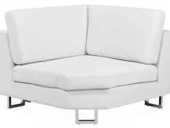 Hot Beliani 6-Istuttava Kulmasohva Nahka Vasenk. Valkoinen Stockholm