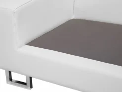 Hot Beliani 6-Istuttava Kulmasohva Nahka Vasenk. Valkoinen Stockholm