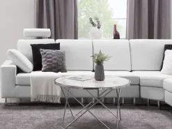 Hot Beliani 6-Istuttava Kulmasohva Nahka Vasenk. Valkoinen Stockholm