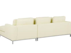 Sohvat<Beliani 4-Istuttava Kulmasohva Nahka Vasenk. Kermanvalkoinen Oslo