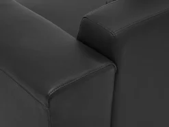 Sohvat<Beliani 3-Istuttava Kulmasohva Nahka Vasenk. Musta Lungo