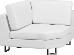 Sohvat<Beliani 6-Istuttava Kulmasohva Nahka Oikeak. Valkoinen Stockholm