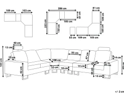 Sohvat<Beliani 6-Istuttava Kulmasohva Nahka Oikeak. Valkoinen Stockholm