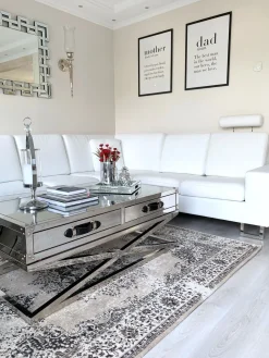 Sohvat<Beliani 6-Istuttava Kulmasohva Nahka Oikeak. Valkoinen Stockholm