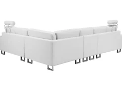 Sohvat<Beliani 6-Istuttava Kulmasohva Nahka Oikeak. Valkoinen Stockholm