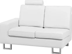 Sohvat<Beliani 6-Istuttava Kulmasohva Nahka Oikeak. Valkoinen Stockholm