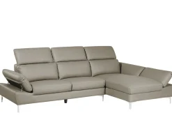 Shop Beliani 4-Istuttava Kulmasohva Nahka Vasenk. Ruskeanharmaa Farila