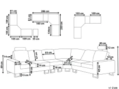 Sohvat<Beliani 6-Istuttava Kulmasohva Nahka Vasenk. Ruskea Stockholm