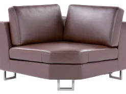 Sohvat<Beliani 6-Istuttava Kulmasohva Nahka Vasenk. Ruskea Stockholm