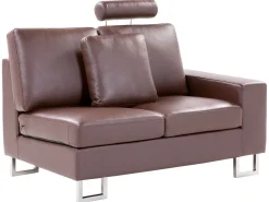 Sohvat<Beliani 6-Istuttava Kulmasohva Nahka Vasenk. Ruskea Stockholm