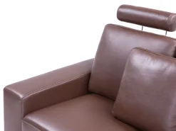 Sohvat<Beliani 6-Istuttava Kulmasohva Nahka Vasenk. Ruskea Stockholm