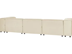 Sohvat<Beliani 3-Istuttava Kulmasohva Pellava Oikeak. Beige Aprica