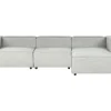Sohvat<Beliani 3-Istuttava Kulmasohva Pellava Vasenk. Vaaleanharmaa Aprica