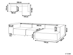 Sohvat<Beliani 3-Istuttava Kulmasohva Pellava Vasenk. Vaaleanharmaa Aprica
