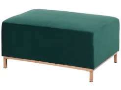 Sohvat<Beliani 4-Istuttava Kulmasohva Rahilla Sametti Vasenk. Tummanvihrea Oslo