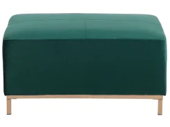 Sohvat<Beliani 4-Istuttava Kulmasohva Rahilla Sametti Vasenk. Tummanvihrea Oslo