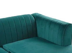 Cheap Beliani 3-Istuttava Kulmasohva Sametti Vasenk. Smaragdinvihrea Timra
