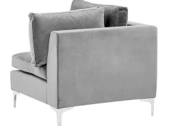 Sohvat<Beliani 4-Istuttava Kulmasohva Sametti Vasenk. Harmaa Evja