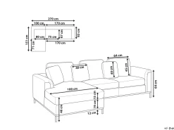 Sohvat<Beliani 4-Istuttava Kulmasohva Sametti Oikeak. Tummanvihrea Oslo