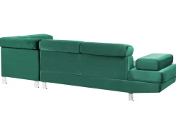 Cheap Beliani 5-Istuttava Kulmasohva Sametti Vasenk. Vihrea Norrea