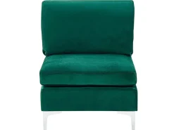 Sohvat<Beliani 6-Istuttava Kulmasohva Sametti Oikeak. Vihrea Evja