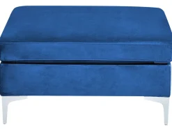 Sale Beliani 6-Istuttava Kulmasohva Sametti Vasenk. Laivastonsininen Evja