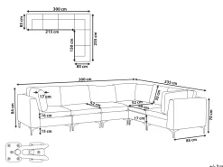 Sale Beliani 6-Istuttava Kulmasohva Sametti Vasenk. Laivastonsininen Evja