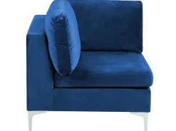 Sale Beliani 6-Istuttava Kulmasohva Sametti Vasenk. Laivastonsininen Evja