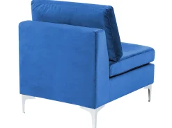 Sale Beliani 6-Istuttava Kulmasohva Sametti Vasenk. Laivastonsininen Evja