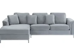 Hot Beliani 4-Istuttava Kulmasohva Sametti Oikeak. Harmaa Oslo