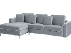 Hot Beliani 4-Istuttava Kulmasohva Sametti Oikeak. Harmaa Oslo