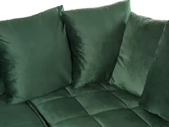 Sohvat<Beliani 3-Istuttava Kulmasohva Sametti Vasenk. Tummanvihrea Grena