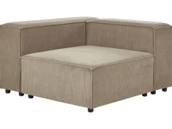 Sohvat<Beliani 2-Istuttava Kulmasohva Vakosametti Vasenk. Vaaleanruskea Aprica