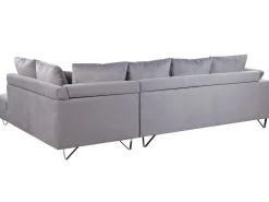 Outlet Beliani 4-Istuttava Kulmasohva Vakosametti Vasenk. Harmaa Lunner