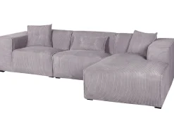 Discount Beliani 3-Istuttava Kulmasohva Vakosametti Vasenk. Harmaa Dolva