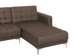 Store Beliani 4-Istuttava Kulmavuodesohva Kangas Vasenk. Tummanruskea Aberdeen